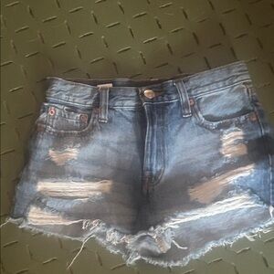 Aeropostale Blue Distressed mini  denim Jean Shorts size 00 0